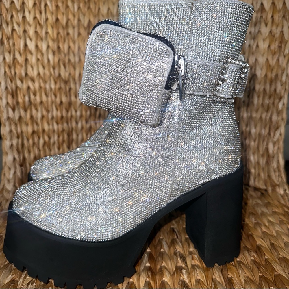 New Rhinestone Platform Boots